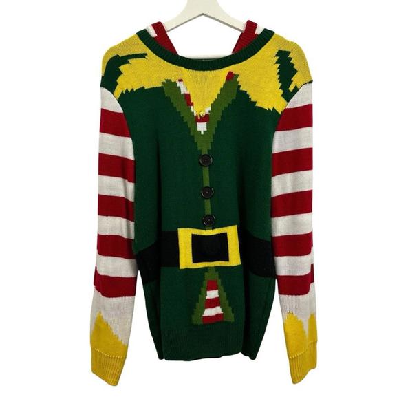 No Brand Women’s Christmas Ugly Holiday Elf Long Sleeve Sweater Size L - Picture 1 of 5
